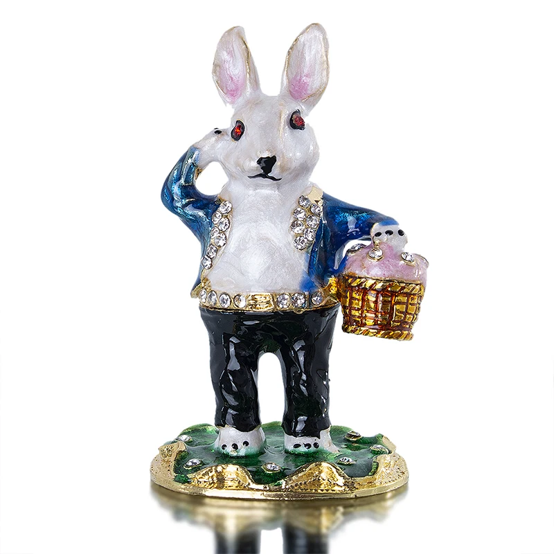 H&D Hand Painted Bejeweled Mr Rabbit Boxes Hinged Jewelry Trinket Box Ring Holder Collectives Gift Home Wedding Decoration
H&D Hand Painted Bejeweled Mr Rabbit Boxes Hinged Jewelry Trinket Box Ring Holder Collectives Gift Home Wedding Decoration