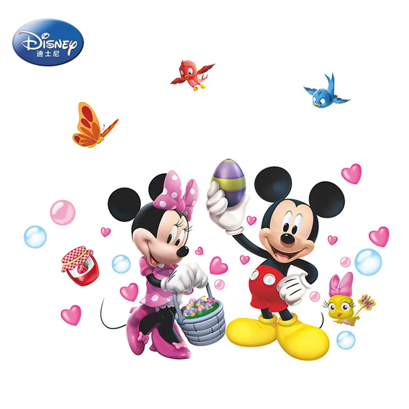 Disney подлинный Минни Микки мультфильм наклейки Бабочка розовый детская комната