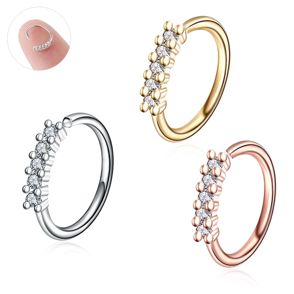 1PC 20G Brass Crystal Nose Septum Hoop Rings Real Pierced Ear Helix Clicker Daith Rook Earring Tragus Labret Piercings Jewelry
1PC 20G Brass Crystal Nose Septum Hoop Rings Real Pierced Ear Helix Clicker Daith Rook Earring Tragus Labret Piercings Jewelry