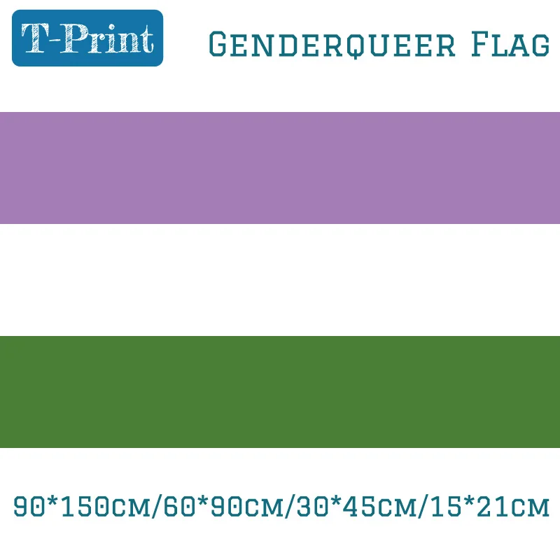 

Genderqueer Pride Flag 3x5FT Banners 90*150cm/60*90cm/40*60cm Flying Hanging Flag 15*21cm Hand Flag