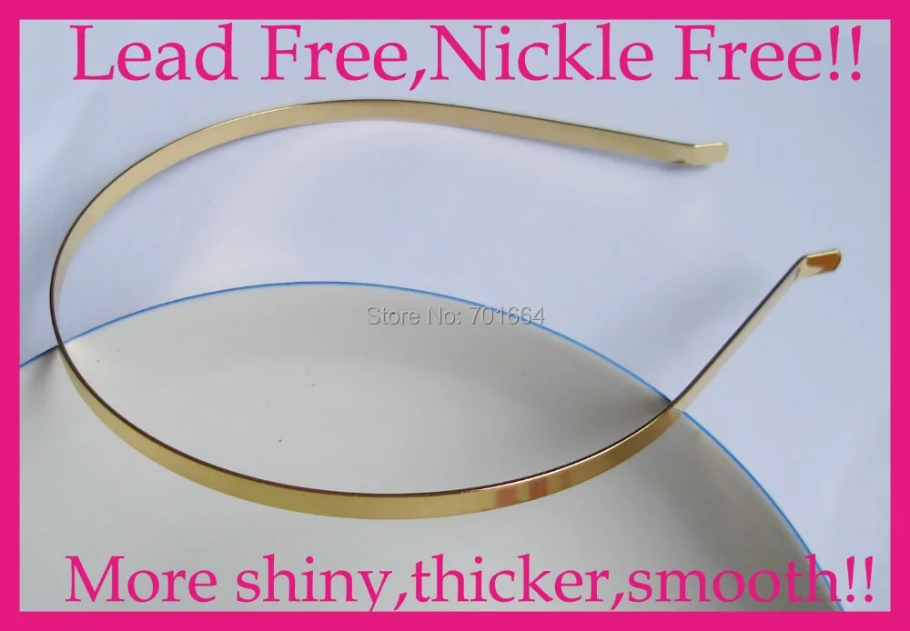 

10PCS 4mm golden plain metal hair headbands with bent ends at nickle free and lead free quality,BARGAIN for BULK