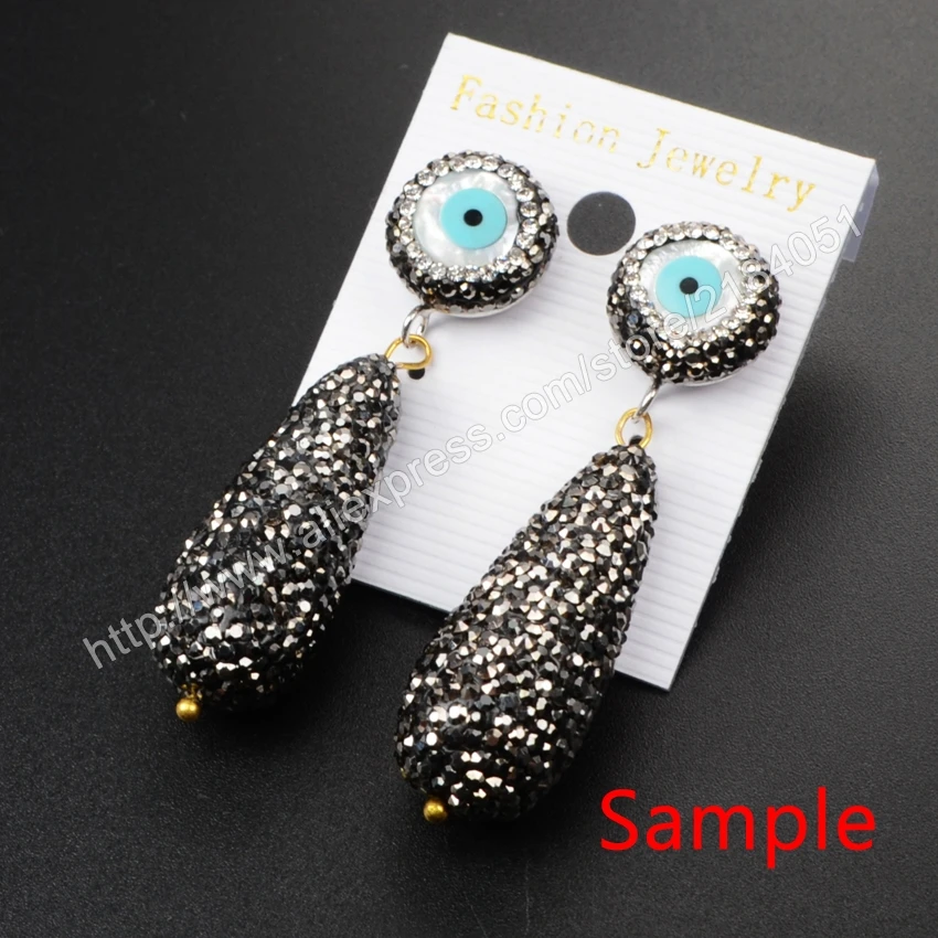 BOROSA Wholesale Druzy 14mm Round Micro Evil Eye Stud Earings Crystal Rhinestone Pave Zircon for Jewelry Making JAB463
BOROSA Wholesale Druzy 14mm Round Micro Evil Eye Stud Earings Crystal Rhinestone Pave Zircon for Jewelry Making JAB463