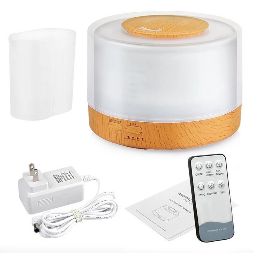 GRTCO 500ML Oil Aroma Diffuser Wood Grain Air Humidifier Fragrance Machine Cool Mist with Remote Control 7Colors Led Lamp
GRTCO 500ML Oil Aroma Diffuser Wood Grain Air Humidifier Fragrance Machine Cool Mist with Remote Control 7Colors Led Lamp