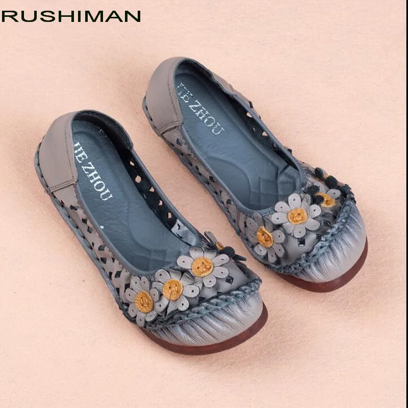RUSHIMAN Genuine Leather Women Shoes 2021 Summer Hollow Casual Flower Single Shoes Handmade Soft Comfortable Flat Shoes
RUSHIMAN Genuine Leather Women Shoes 2021 Summer Hollow Casual Flower Single Shoes Handmade Soft Comfortable Flat Shoes