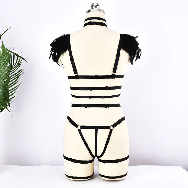 Dance Rave Gothic Feather Body Harness Belt Adjustable Strappy Tops Cage Bra For women Sexy Lingerie Bondage Body cage
Dance Rave Gothic Feather Body Harness Belt Adjustable Strappy Tops Cage Bra For women Sexy Lingerie Bondage Body cage