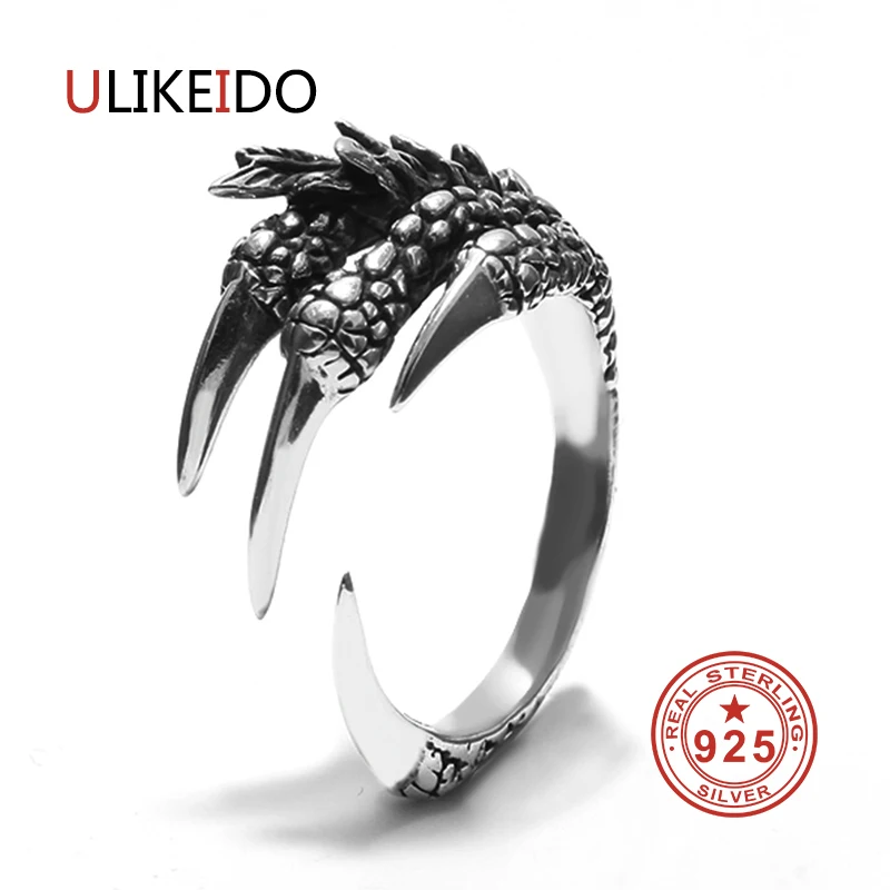 100% Pure 925 Sterling Silver Jewelry Dragon Rings Eagle Claws Vintage Men Signet Ring For Women Boy Friend Christmas Gift 0001
100% Pure 925 Sterling Silver Jewelry Dragon Rings Eagle Claws Vintage Men Signet Ring For Women Boy Friend Christmas Gift 0001