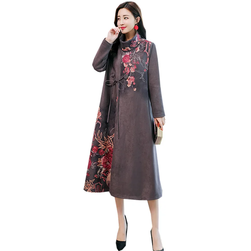 Ethnic Wind Deerskin Dresses Women Turtleneck Long Sleeve Mid-calf Printted Dress Spring Autumn Loose Casual Dresses FP1563
Ethnic Wind Deerskin Dresses Women Turtleneck Long Sleeve Mid-calf Printted Dress Spring Autumn Loose Casual Dresses FP1563
