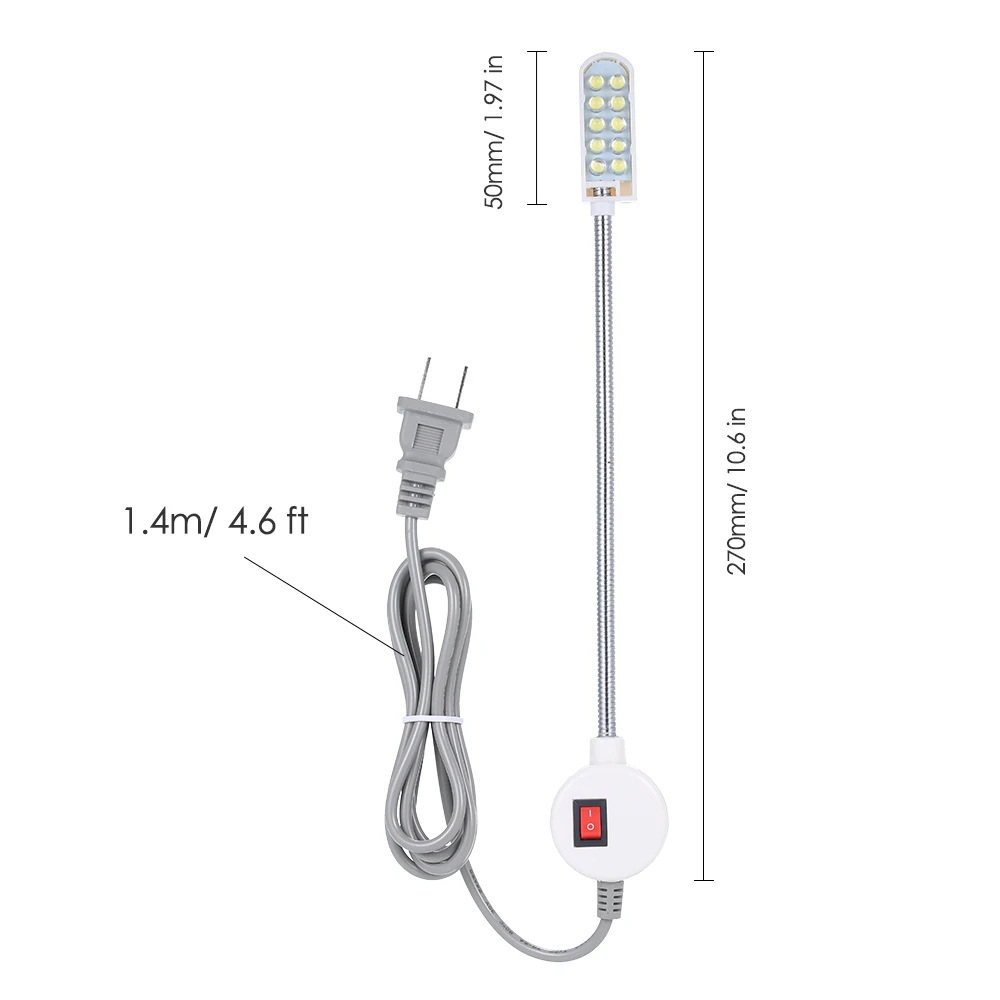 Professional Sewing Machine Light 0.5W 10LED Industrial Light Magnetic Mounting Base Lamp for All Sewing Machine Lighting
Professional Sewing Machine Light 0.5W 10LED Industrial Light Magnetic Mounting Base Lamp for All Sewing Machine Lighting