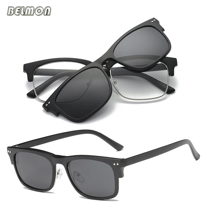 Belmon Spectacle Frame Men Women With Polarized Clip On Sunglasses Magnetic Glasses Male Prescription Optical Eyeglasses RS487
Belmon Spectacle Frame Men Women With Polarized Clip On Sunglasses Magnetic Glasses Male Prescription Optical Eyeglasses RS487
