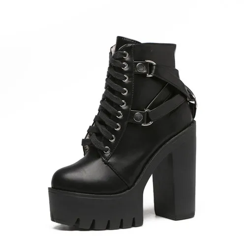 Fashion Black Martin Boots Women Spring Autumn Lace-up Soft Leather Platform Shoes Woman Party Ankle Boots High Heels886
Fashion Black Martin Boots Women Spring Autumn Lace-up Soft Leather Platform Shoes Woman Party Ankle Boots High Heels886