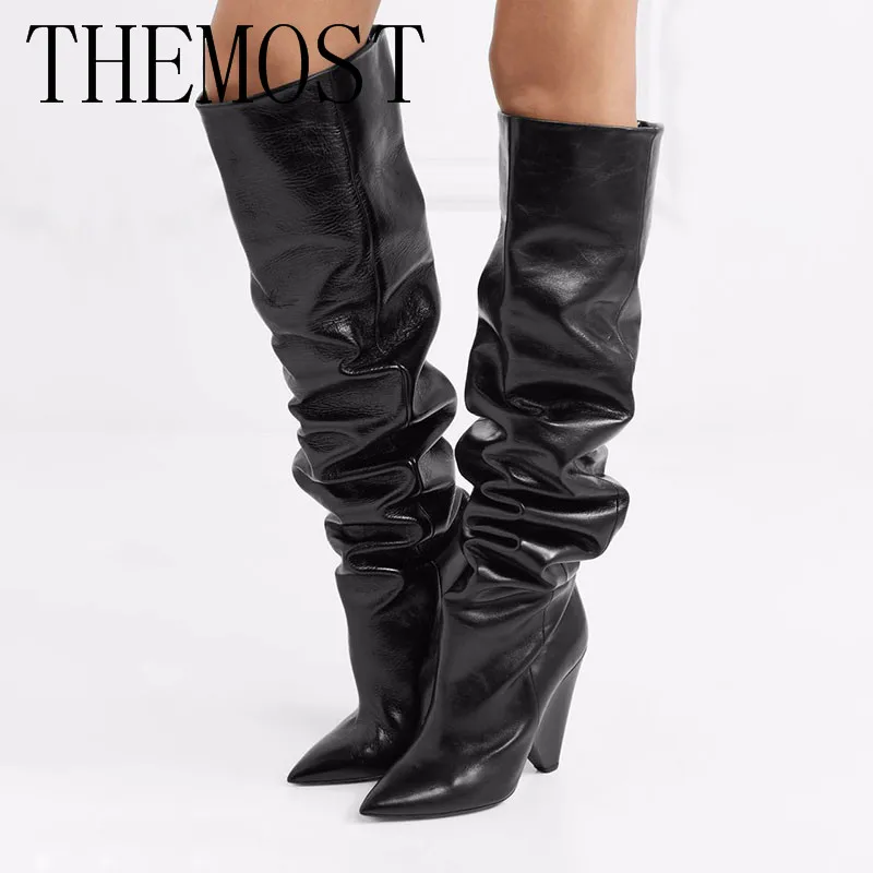 ARQA 2019 Roman style fashion ladies new fold knee boots with pointed leather knight boots
ARQA 2019 Roman style fashion ladies new fold knee boots with pointed leather knight boots