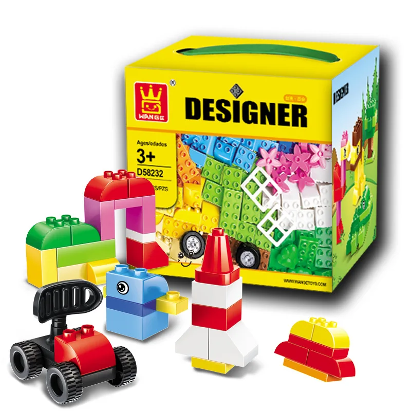 72 шт. Wange 58232 совместимые с Lego Duplo модели большого размера кубики креативные