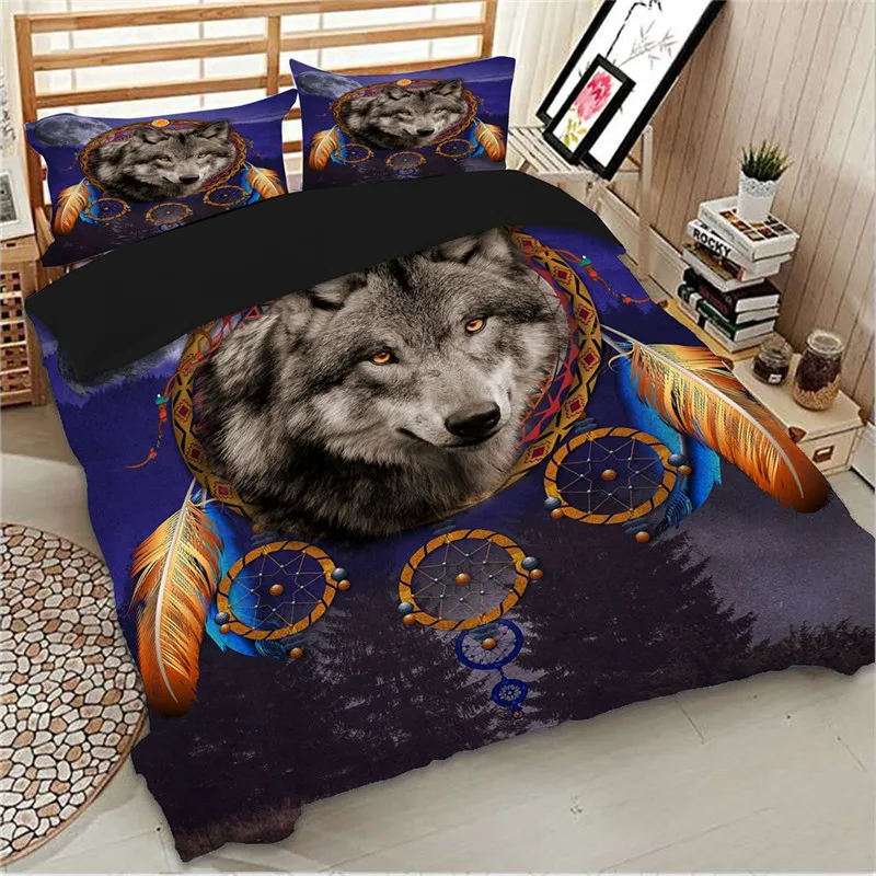 3D wolf dream catchers Bedding set Duvet Cover With Pillowcases Twin Full Queen King Size Bedclothes 3pcs home textile
3D wolf dream catchers Bedding set Duvet Cover With Pillowcases Twin Full Queen King Size Bedclothes 3pcs home textile