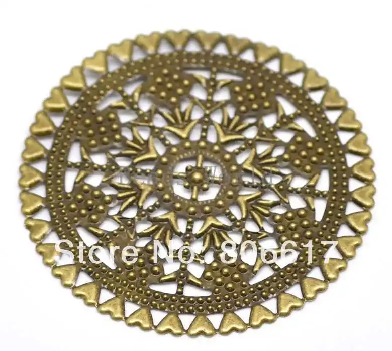 Best Quality 20 Pcs Bronze Tone Filigree Round Wraps Connectors Embellishment Jewelry Findings 60x60mm(W03496 X 1)
Best Quality 20 Pcs Bronze Tone Filigree Round Wraps Connectors Embellishment Jewelry Findings 60x60mm(W03496 X 1)
