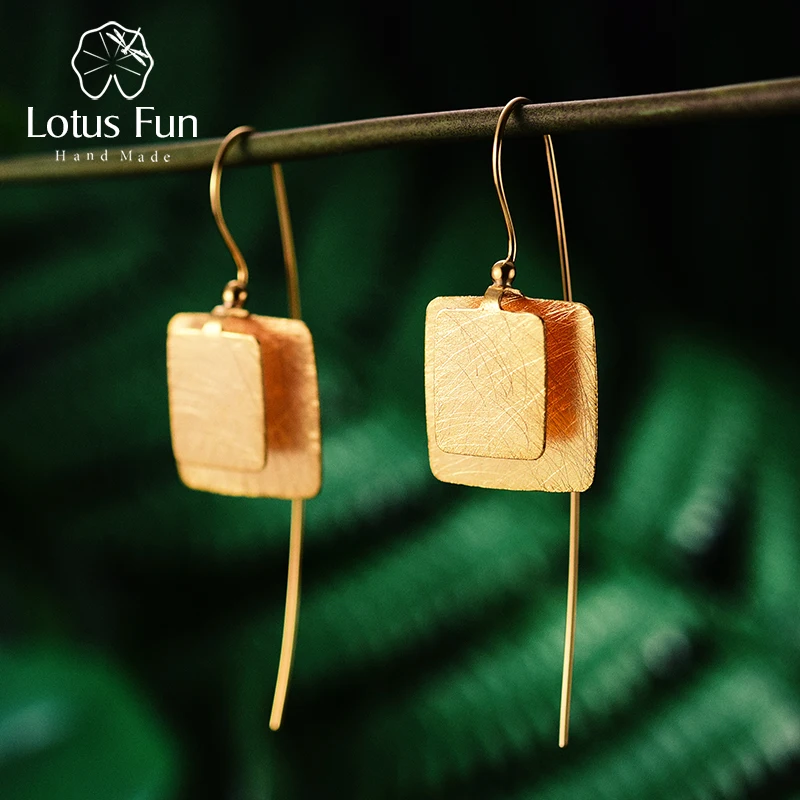 Lotus Fun Real 925 Sterling Silver Natural Original Handmade Fine Jewelry Vintage Unique Square Drop Earrings for Women Brincos
Lotus Fun Real 925 Sterling Silver Natural Original Handmade Fine Jewelry Vintage Unique Square Drop Earrings for Women Brincos