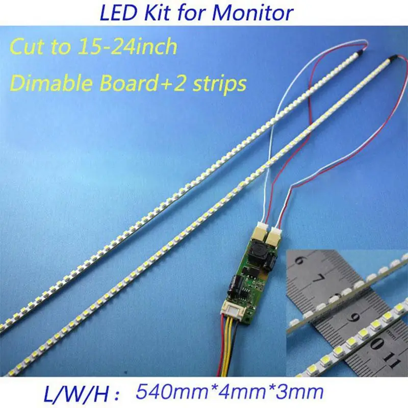 LED Backlight Lamps Update Kit For LCD Monitor 2 LED Strips Support To 24'' 540mm R20
LED Backlight Lamps Update Kit For LCD Monitor 2 LED Strips Support To 24'' 540mm R20