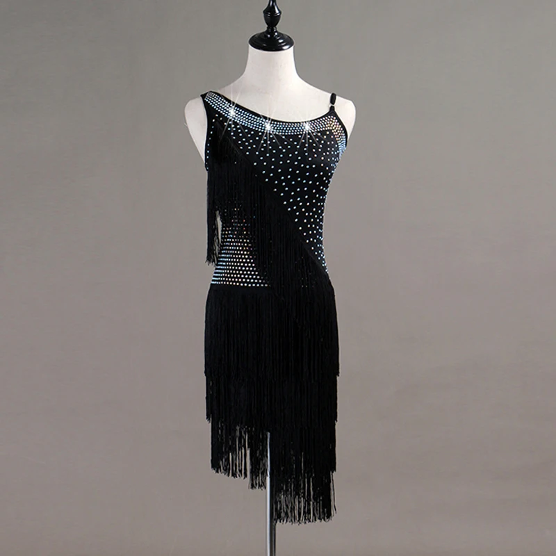 New Style Latin Dress For Women Sparkling Rhinestone Dress Black Dress Dance Rumba Salsa Dress Stage Perform Latin Dress VDB407
New Style Latin Dress For Women Sparkling Rhinestone Dress Black Dress Dance Rumba Salsa Dress Stage Perform Latin Dress VDB407