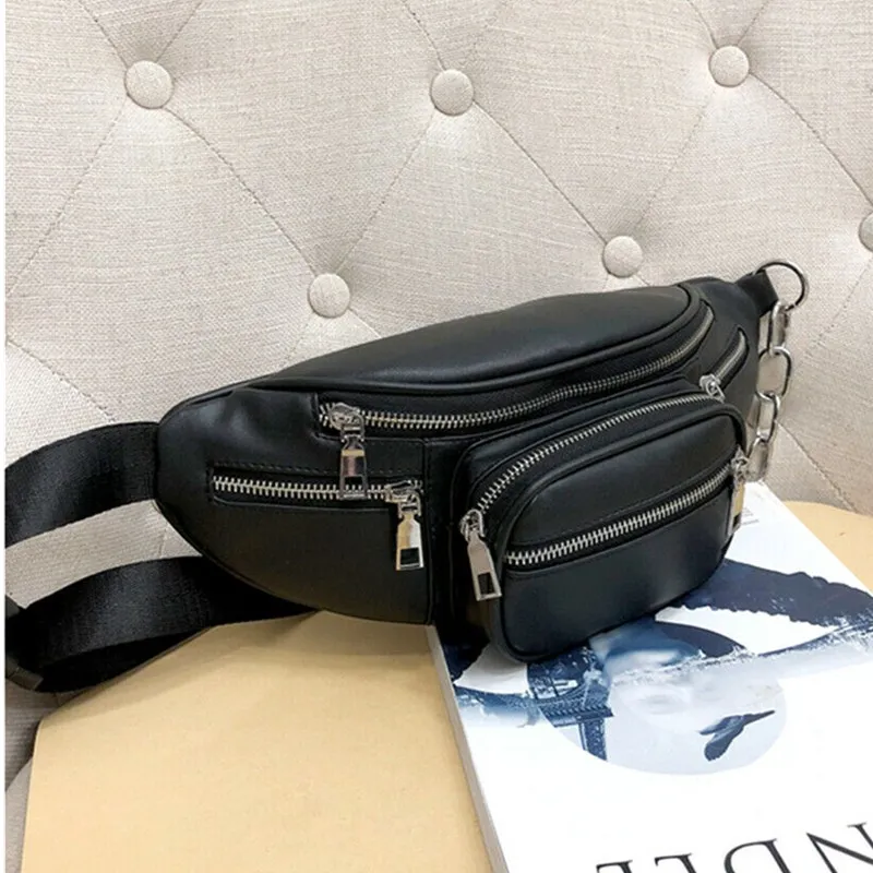 2021 Newest Style Men Women PU Waist Bags Chain Black Solid Fanny Pack Travel Belt Purse Shoulder Bags Tote Waist Bag
2021 Newest Style Men Women PU Waist Bags Chain Black Solid Fanny Pack Travel Belt Purse Shoulder Bags Tote Waist Bag