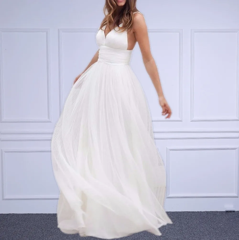 Real Photo Beach Wedding Dresses Spaghetti Straps Pure White Ruched Tulle 2017 Wedding Dress Simple Bridal Gowns
Real Photo Beach Wedding Dresses Spaghetti Straps Pure White Ruched Tulle 2017 Wedding Dress Simple Bridal Gowns