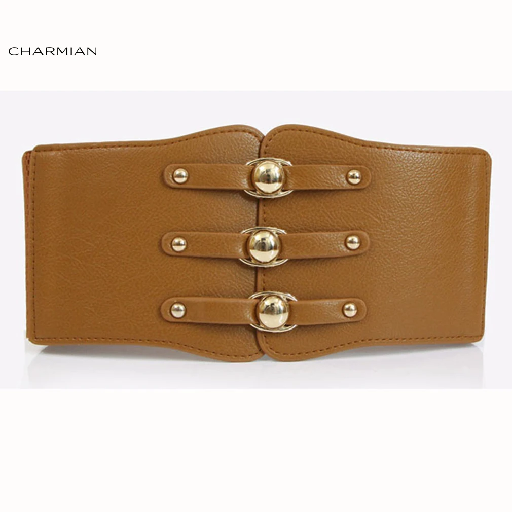 Charmian Women's Fashion Elastic Wide Waist Belt Gothic Waist Cincher Summer Dress Accessories PU Leather Girdle Bands Waistband
Charmian Women's Fashion Elastic Wide Waist Belt Gothic Waist Cincher Summer Dress Accessories PU Leather Girdle Bands Waistband