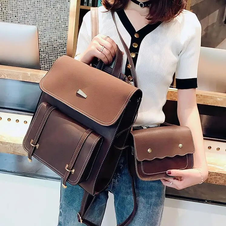 2 bags Fashion Women Backpack New High-quality PU Leather School Bakcpacks Large Shoulder bag Teenage Girl Travel Rucksack
2 bags Fashion Women Backpack New High-quality PU Leather School Bakcpacks Large Shoulder bag Teenage Girl Travel Rucksack