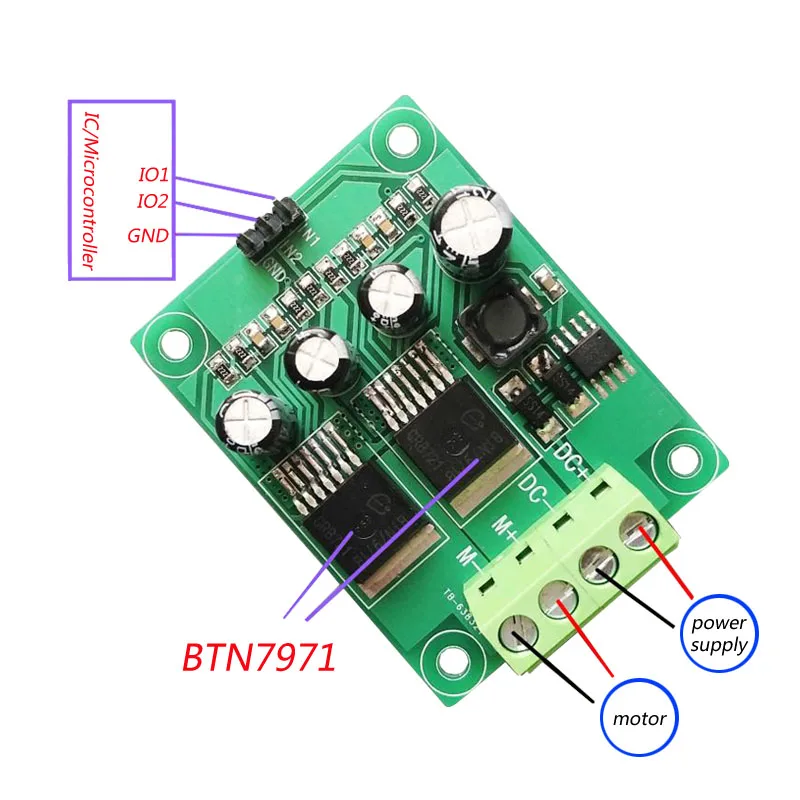 BTN7971 модуль привода двигателя постоянного тока/плата H-bridge высокой мощности CW/CCW