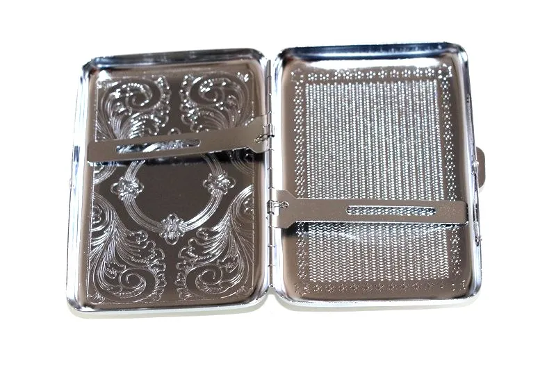 new engraved tobacco storage pocket slim cigarette box carved ultra thin metal cigarette case smoking cigarettes holder 2 clips
new engraved tobacco storage pocket slim cigarette box carved ultra thin metal cigarette case smoking cigarettes holder 2 clips
