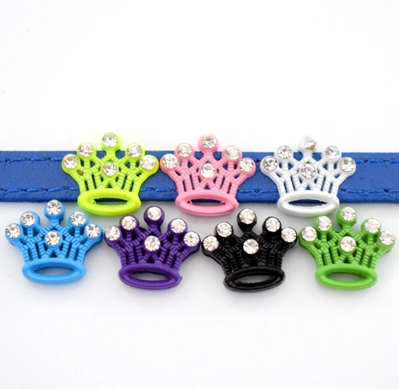 50PCS 8mm Color Paint Crown Slide Charms Slide Alloy Beads DIY Accessories For 8mm Bracelets Wristbands Straps Pet Name Collar
50PCS 8mm Color Paint Crown Slide Charms Slide Alloy Beads DIY Accessories For 8mm Bracelets Wristbands Straps Pet Name Collar