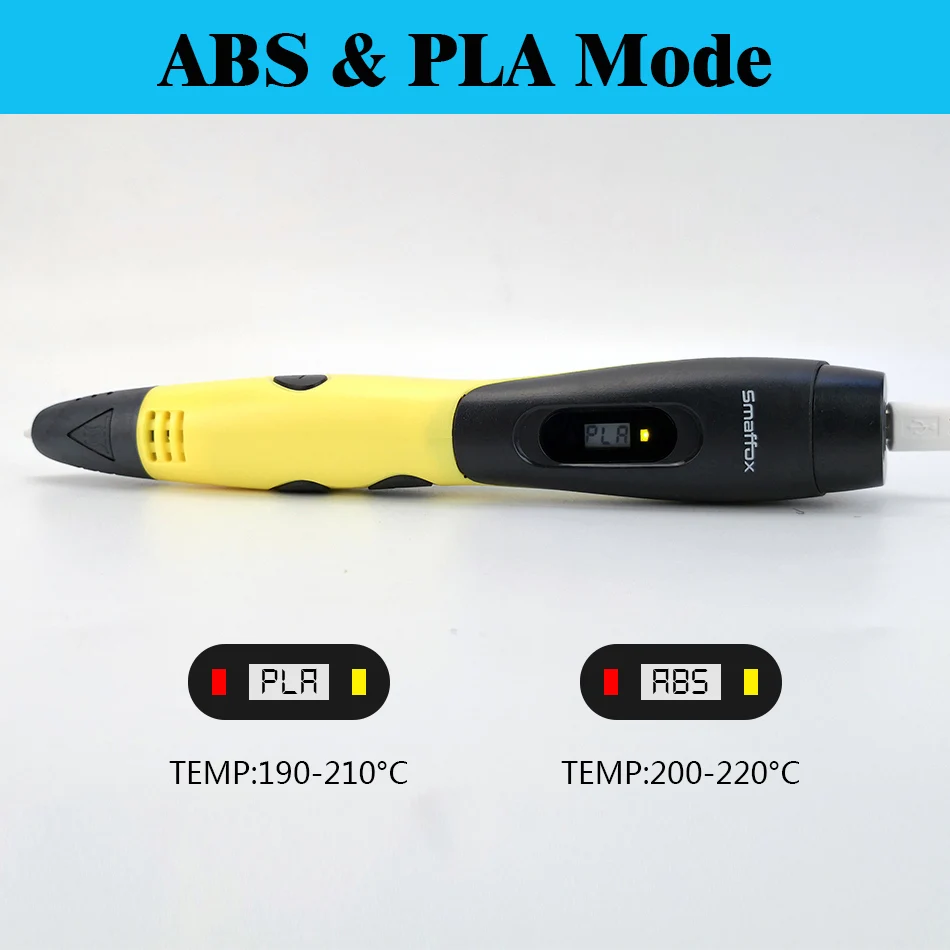Bapasco 3D ручка с 100 метра 20 цветов abs накаливания светодиодный дисплей 5 В 2A USB адаптер