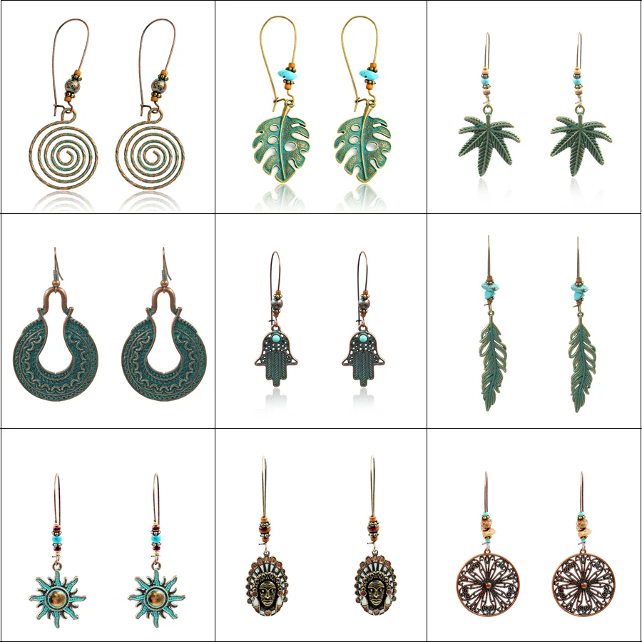 Vintage Earrings for Women Metal Spiral Indian Leaves Leaf Palm Hanging Dangle Earrings Drop Earrings Bohemia Brincos Oorbellen
Vintage Earrings for Women Metal Spiral Indian Leaves Leaf Palm Hanging Dangle Earrings Drop Earrings Bohemia Brincos Oorbellen