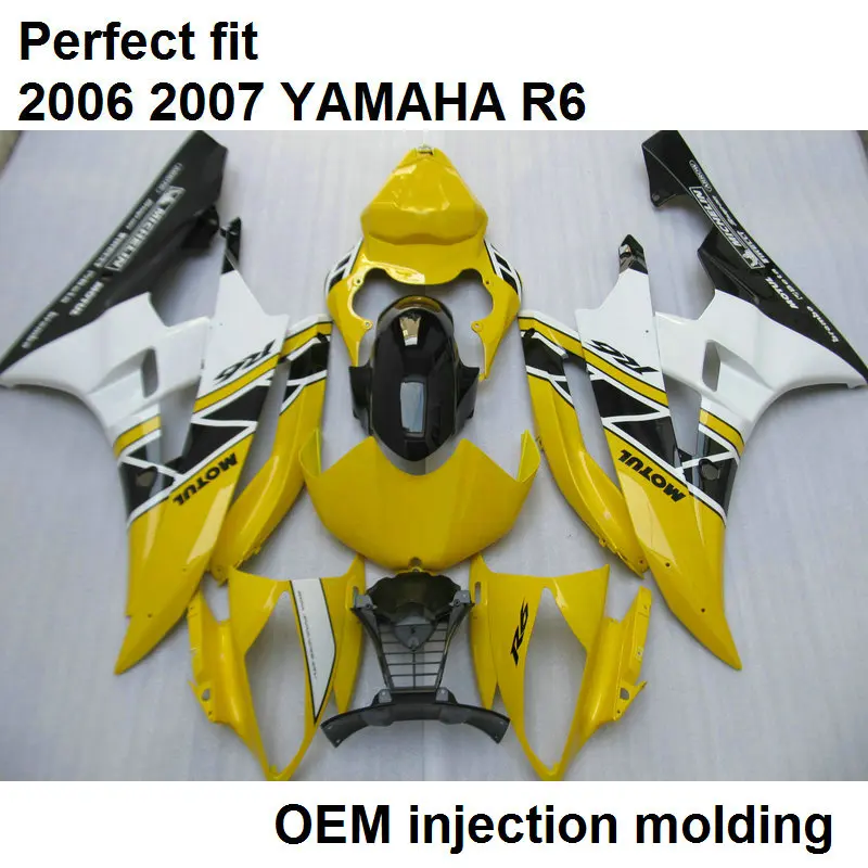 Aftermarket body parts fairings for Yamaha YZF R6 06 07 yellow white black motorcycle fairing kit YZFR6 2006 2007 BN32
Aftermarket body parts fairings for Yamaha YZF R6 06 07 yellow white black motorcycle fairing kit YZFR6 2006 2007 BN32