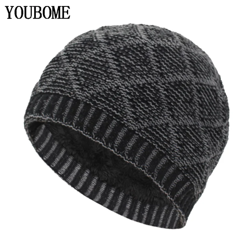 

YOUBOME Fashion Skullies Beanies Men Winter Knitted Hats For Men Women Gorros Bonnet Soft Thick Warm Male Beanie Winter Hat Cap