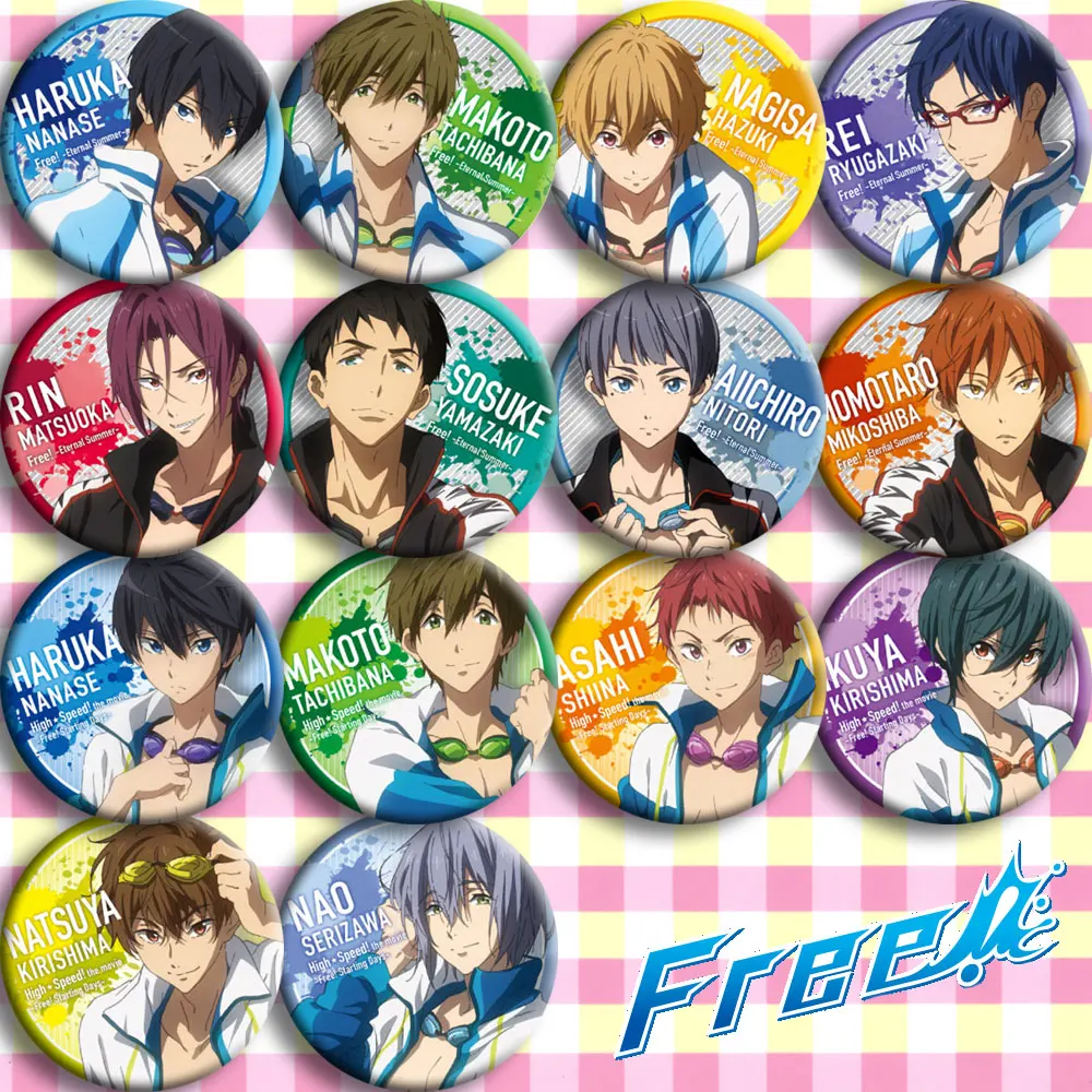 Anime Free! EternalSummerHighSpeed Cosplay Badge Cartoon Collection Bags Badges For Backpacks Button Clothes Brooch Pins gifts
Anime Free! EternalSummerHighSpeed Cosplay Badge Cartoon Collection Bags Badges For Backpacks Button Clothes Brooch Pins gifts