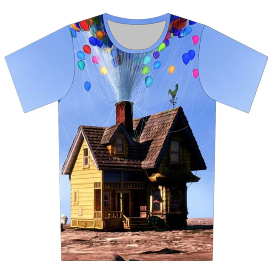 Joyonly 2019 детские футболки с голубым небом и красочным воздушным шаром милый дизайн