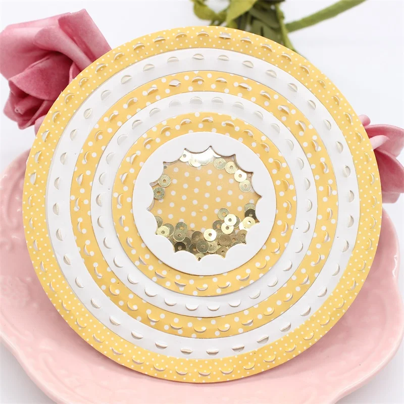 Кружевная круглая рамка для резки металла, трафареты для DIY скрапбукинга/фотоальбома, декоративное тиснение, бумажные открытки
Кружевная круглая рамка для резки металла, трафареты для DIY скрапбукинга/фотоальбома, декоративное тиснение, бумажные открытки