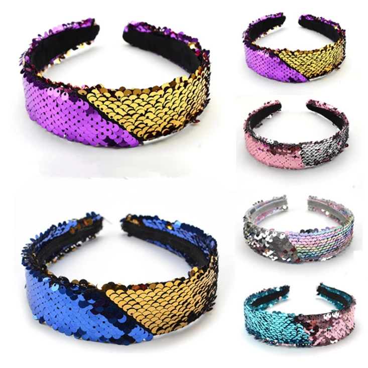 Mermaid Sparkly Sequin Glitter Reversible 2 Colour Hairbands Headband Hair Head Hoop Bands Accessories For Girls Turban Headwear
Mermaid Sparkly Sequin Glitter Reversible 2 Colour Hairbands Headband Hair Head Hoop Bands Accessories For Girls Turban Headwear