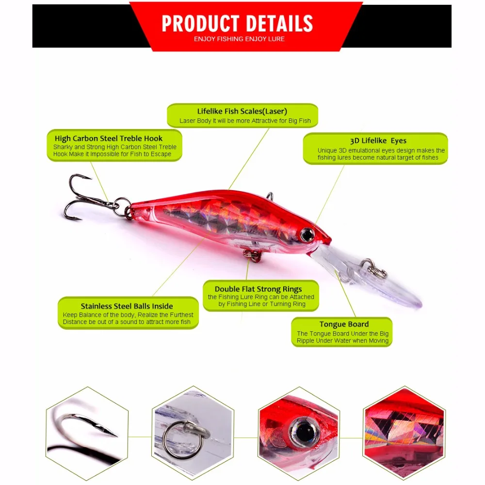 1 шт. Afundando Lentamente a Лазерная свеча иска де Pesca 9 см 7 2 г Crankbait воблер Carpa Моска Мормышка