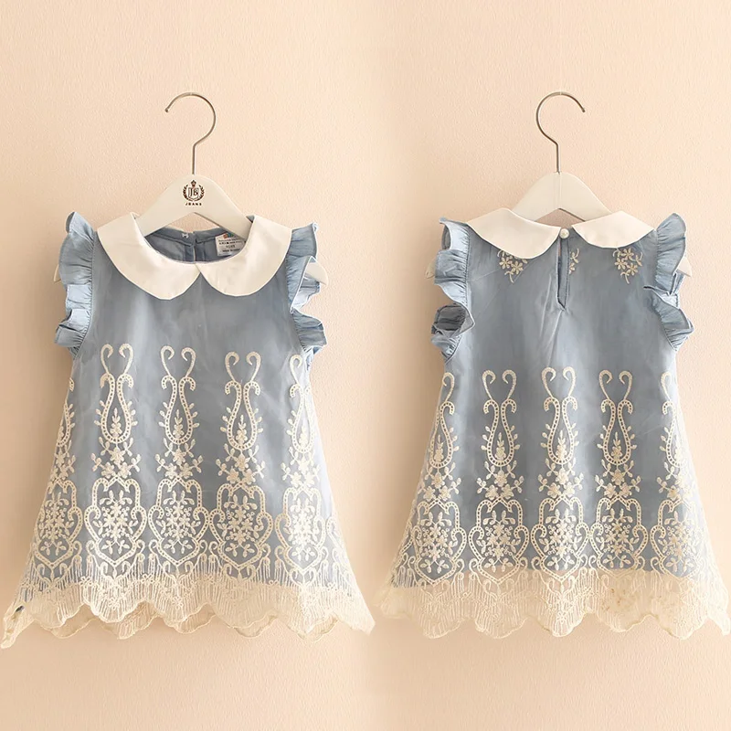 2021 Summer 2-10 Years Old Beautiful Children Kids Pleat Peter Pan Collar Fly Sleeve Party Lace Blue Denim Vest Dress For Girls
2021 Summer 2-10 Years Old Beautiful Children Kids Pleat Peter Pan Collar Fly Sleeve Party Lace Blue Denim Vest Dress For Girls