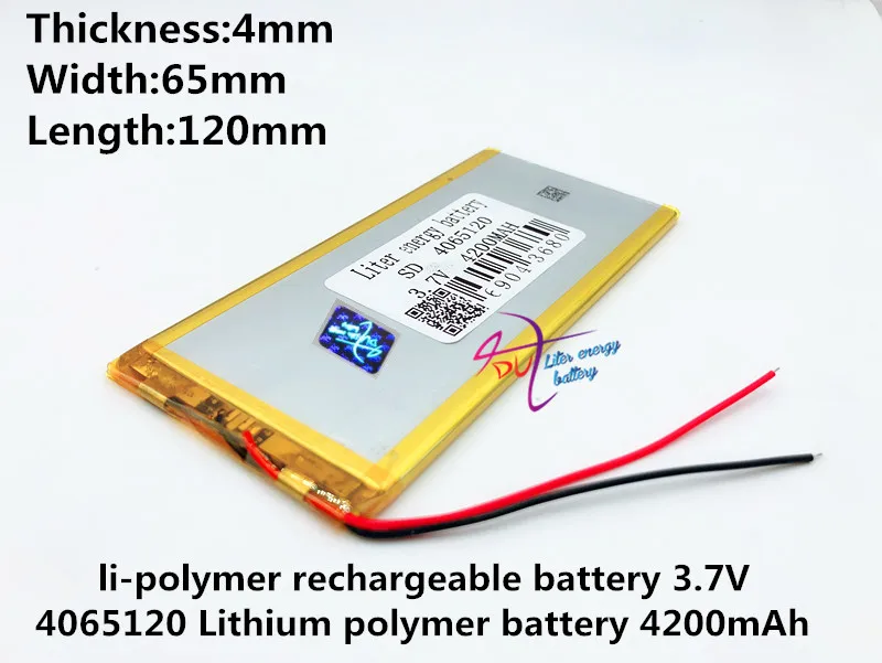 

Polymer battery 4200 mah 3.7V 4065120 smart home MP3 speakers Li-ion battery for dvr,GPS,mp3,mp4,cell phone,speak