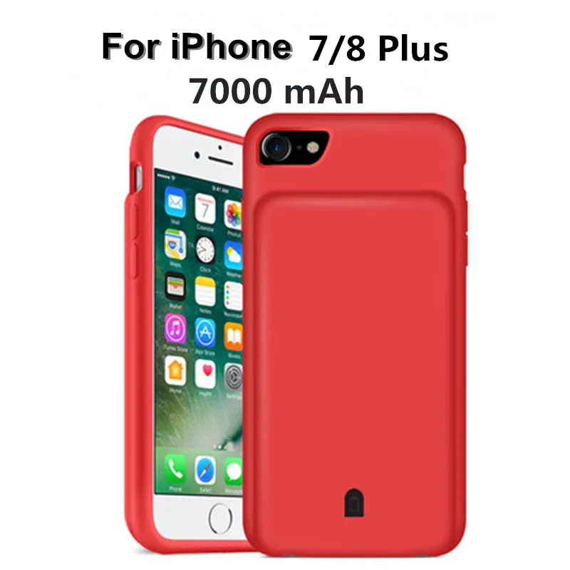 Battery Charger Cases For iPhone 8 Plus 7 Plus External Battery Power Case 7000mAh Silicone Shockproof Powerbank Charging Cover
Battery Charger Cases For iPhone 8 Plus 7 Plus External Battery Power Case 7000mAh Silicone Shockproof Powerbank Charging Cover