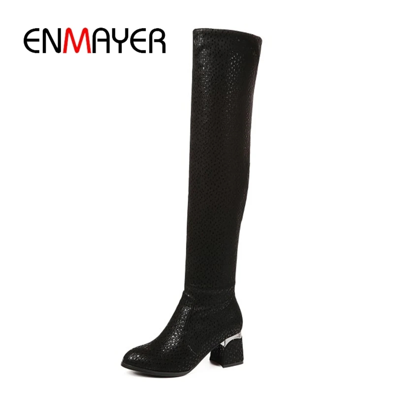 ENMAYER Round Toe Over-the-Knee Slip-On Stretch Fabric booties shoes women boots thigh high boots Size34-40 ZYL1647
ENMAYER Round Toe Over-the-Knee Slip-On Stretch Fabric booties shoes women boots thigh high boots Size34-40 ZYL1647