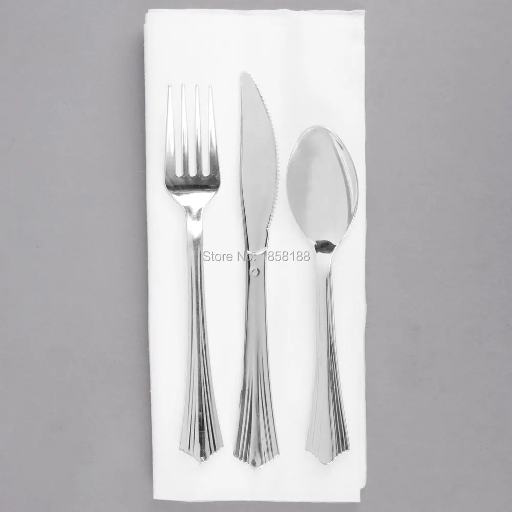 100 People Dinner Wedding Tableware Disposable Plastic Plates Silverware Rim Silver Cutlery Party Decorations
100 People Dinner Wedding Tableware Disposable Plastic Plates Silverware Rim Silver Cutlery Party Decorations