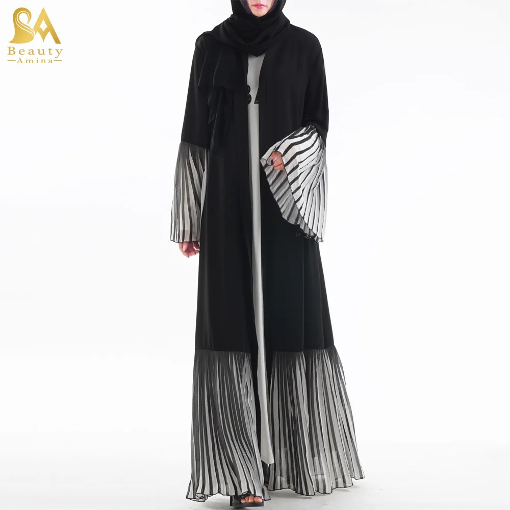 Luxury Striped Ruffules Abaya Muslim Maxi Dress Flare Sleeve Cardigan Long Robe Gowns Jubah Kimono Ramadan Arab Islamic Prayer
Luxury Striped Ruffules Abaya Muslim Maxi Dress Flare Sleeve Cardigan Long Robe Gowns Jubah Kimono Ramadan Arab Islamic Prayer