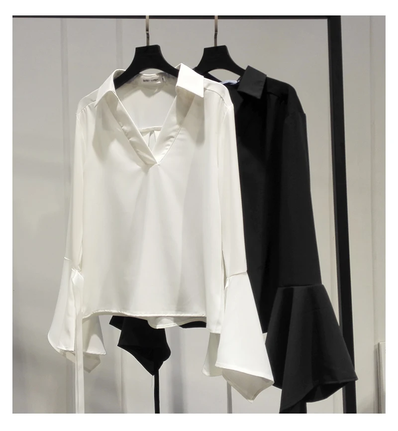 Belt Horn Sleeve Shirt Women 2018 Spring Autumn New Design Chic Chiffon Blouse Ladies Office Clothing Tops Students Solid Blusas
Belt Horn Sleeve Shirt Women 2018 Spring Autumn New Design Chic Chiffon Blouse Ladies Office Clothing Tops Students Solid Blusas