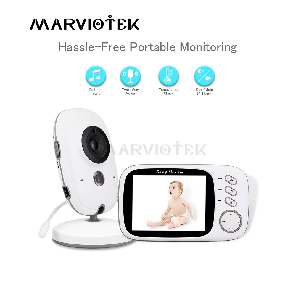 Baby Monitor baba electronics baby monitors with 3.2 inch LCD Night vision Two way talk 8 Lullabies Temperature monitor VB603
Baby Monitor baba electronics baby monitors with 3.2 inch LCD Night vision Two way talk 8 Lullabies Temperature monitor VB603