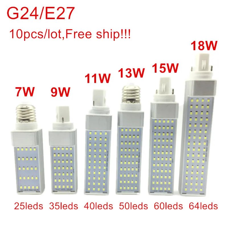 10pcs E27 G24 G23 LED Bulb7W 9W 11W 13W 15W 18W lED Corn Bulb Lamp SMD2835 Spotlight 180 Degree AC85-265V Horizontal Plug Light
10pcs E27 G24 G23 LED Bulb7W 9W 11W 13W 15W 18W lED Corn Bulb Lamp SMD2835 Spotlight 180 Degree AC85-265V Horizontal Plug Light