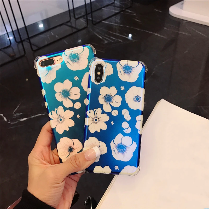 Винтажный Классический чехол с цветами для iphone X XR XS Max четыре угла анти осенний