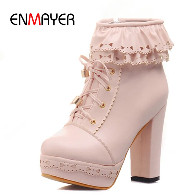 ENMAYER Motorcycle Fashion Boots New Round Toe Ankle Boots for Women Snow Platform Warm Women Boots Girls Shoes s Punk Rock
ENMAYER Motorcycle Fashion Boots New Round Toe Ankle Boots for Women Snow Platform Warm Women Boots Girls Shoes s Punk Rock