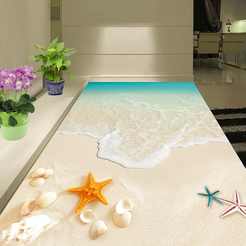 Custom 3D Floor Wallpaper Waterproof For Bathroom Beautiful Seascape Beach Waves Shell Starfish Wall Mural Non-slip Wall Papers
Custom 3D Floor Wallpaper Waterproof For Bathroom Beautiful Seascape Beach Waves Shell Starfish Wall Mural Non-slip Wall Papers