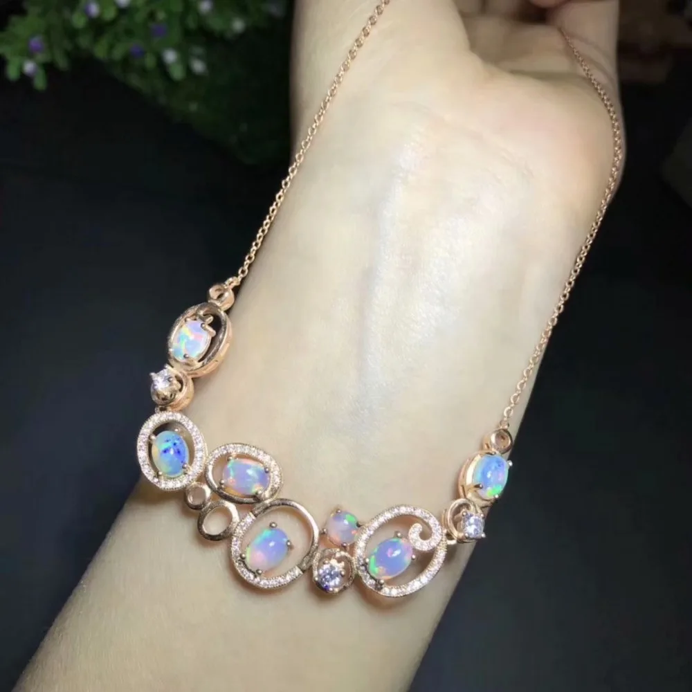 925 sterling silver inlaid natural Opal necklace chain banquet ball catapult style package
925 sterling silver inlaid natural Opal necklace chain banquet ball catapult style package